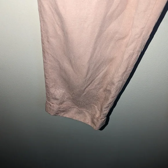 FRANK & OAK Big Cuff Linen Light Peach Trouser Pants Size 6 - Picture 7 of 13